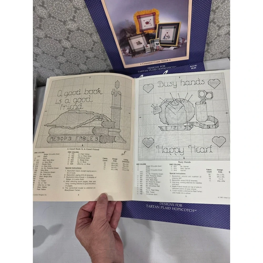 24-Vintage Alma Lynne Designs At Your Leisure Counted Cross Stitch Patterns Book